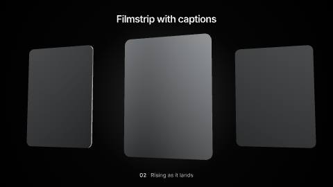 Filmstrip with captions